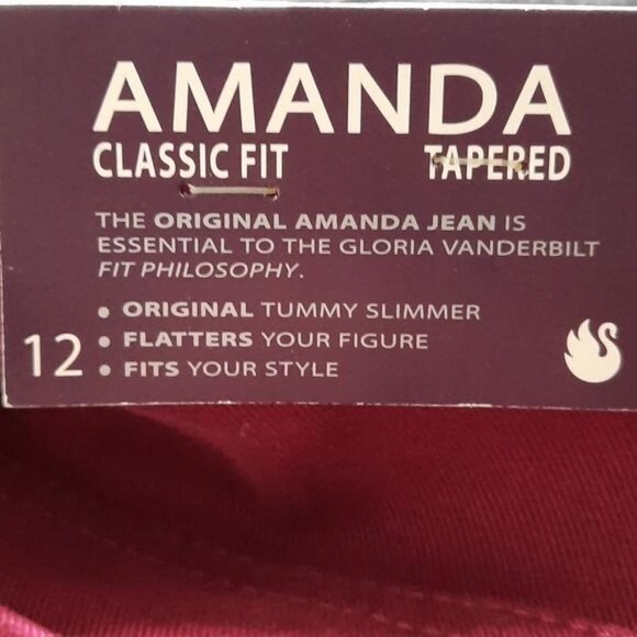 Gloria Vanderbilt NWT Amanda Classic Fit Tapered Jeans Size 12 - Picture 9 of 10